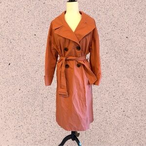 Zara trench coat 100% cotton terracotta colour